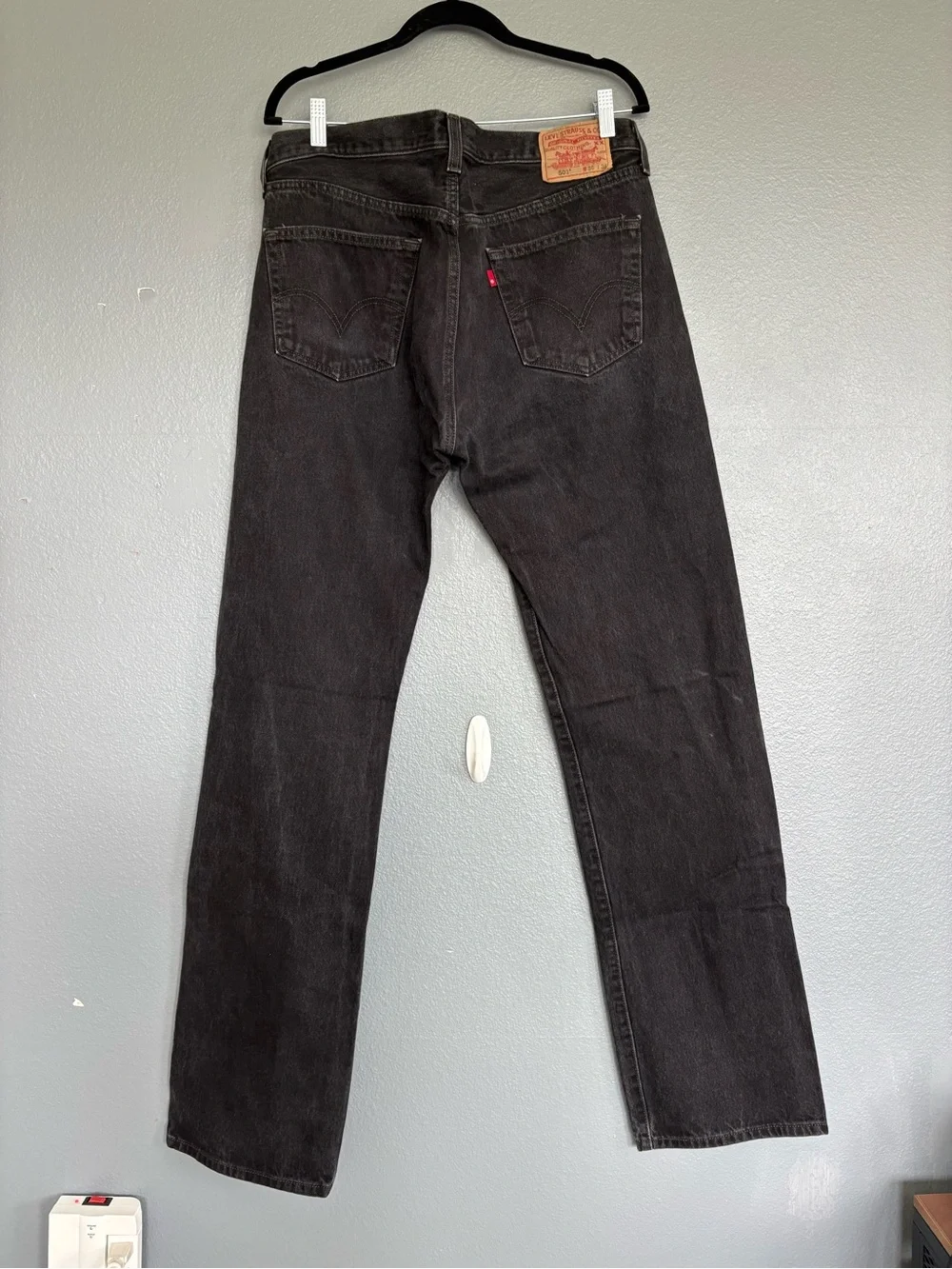 Vintage Y2K Levi’s 501 Jeans W36 L36 Black Faded Button Fly Straight Leg